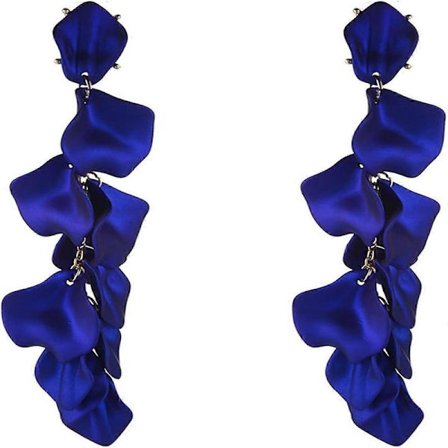 Sommer Boho Lange Akryl Rosenblad Øreringe Dingle Overdrevne Blomsterøreringe Dråbe Blomster Kvast Øreringe til Kvinder og Piger