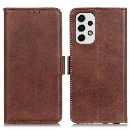 SKALO Samsung A23 5G Flip Cover m. pung i PU-læder - Brun Brown