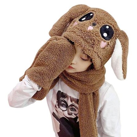 Kvinnor som rör sig öron på vintern Kaninhandskar Scarf - high quality