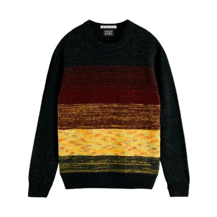 Scotch & Soda, Round-neck Knitwear Zwart, Heren, Maat:M