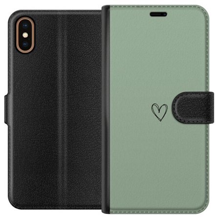 Yhteensopiva Lompakkokotelo Apple Apple iPhone X Sydän Vihreä