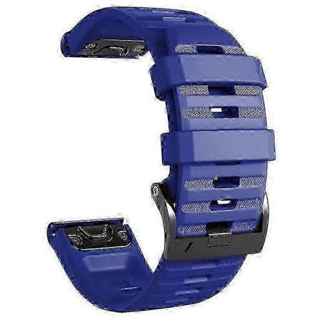 26mm Silikonarmband Kompatibelt För Garmin Tactix 7 Pro / Fenix 7X / 6X Pro / 5X Plus, Horisontella Ränder Svart Spänne Klockarmband