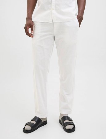 Jack & Jones Jpstkane Summer Linen Blend Jogger Sn - White - XXL