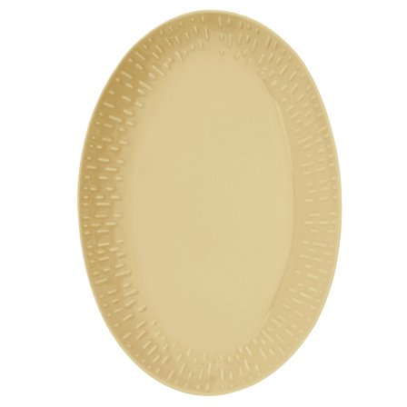 Aida Confetti ovalt fat 36 x 25,5 cm, mustard