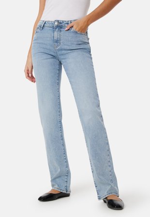 Pieces-Pckelly Mid Waist Straight Jeans-32/32