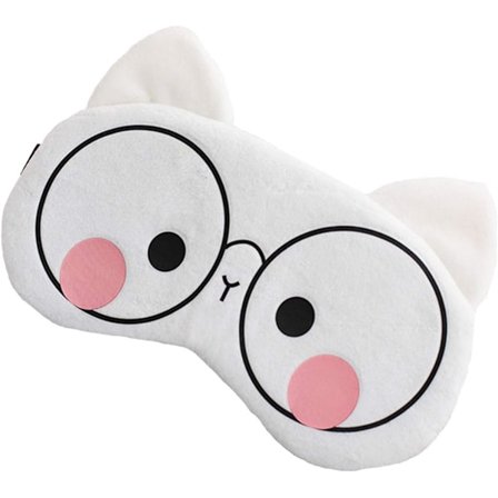Söt tecknad vit gris sovmask ögonmask silkeslen mjuk plysch DXGHC