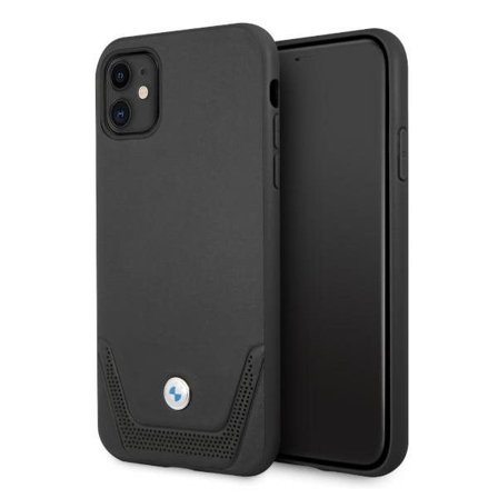 BMW Perforerat läderfodral för iPhone 11 / Xr - Svart