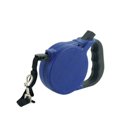 8 meter infällbart hundkoppel BLÅTT