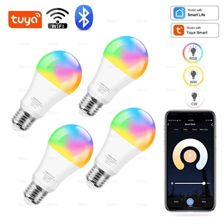 Tuya Wifi/Bluetooth Smart Led-pære Alexa Led-lampe E27 RGB 110V 220V Smart-lamper til Google Assistant Smart Life
