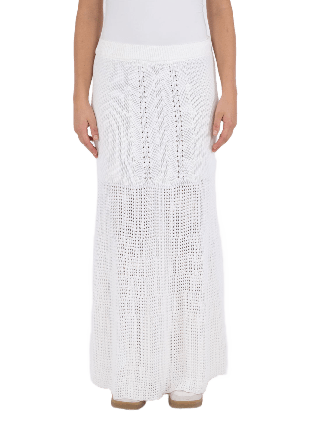 Neo Noir Lyric Crochet Knit Skirt Kjolar Dam Vit 42