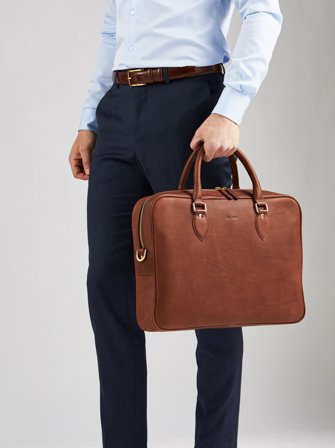 John Henric Men's Kastanienbraune Laptoptasche Size Onesize