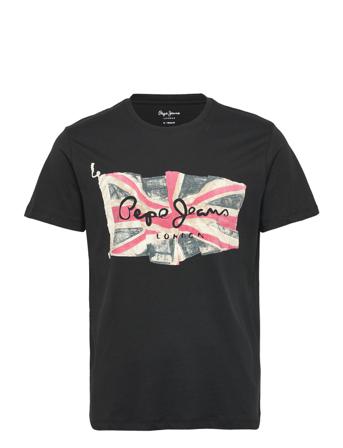 Flag Logo N T-shirt Sort Pepe Jeans London