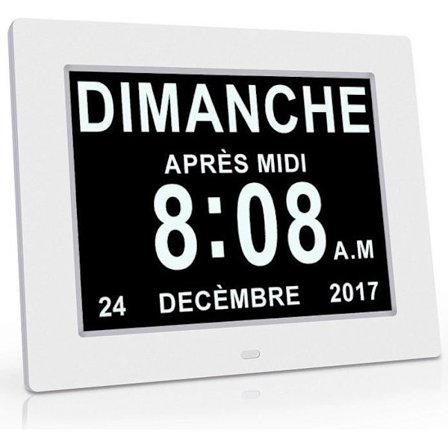 Kalenderur - Automatisk dæmpning - 8 tommer - Hvid