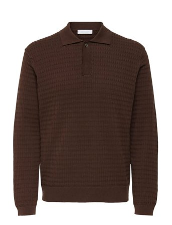 Onsberry Reg 12 Ls Polo Knit Frml Brown ONLY & SONS