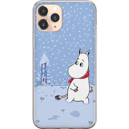 Kompatibel Mobilcover til Apple iPhone 11 Pro Står i et stille vinterlandskab med snefald, blå toner og måne, hvor den rolige stemning skaber en blød