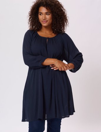 Kaffe Curve Kcami 3/4 Sl Tunic - Black - 48