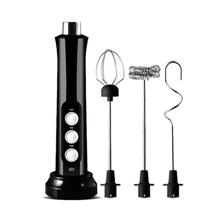 Elektrisk Mjölkskummare Handhållen Skummare 3 i 1 Höga Hastigheter Uppladdningsbar Mjölkdryck Mixer Kaffe Fr