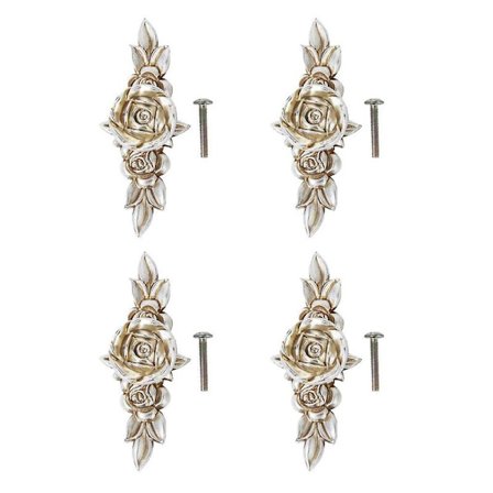 4 st Antik Ros Skåp Låda Möbel Dörr Knopp Handtag Drag Hårdvara