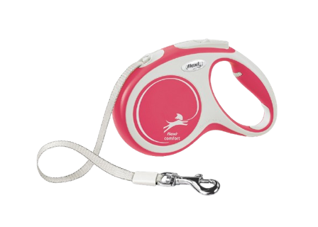 Flexi - Rullebånd New Comfort Tape, 5m, M, maks 25kg, Rød - Hund - Halsbånd - ZOO.no