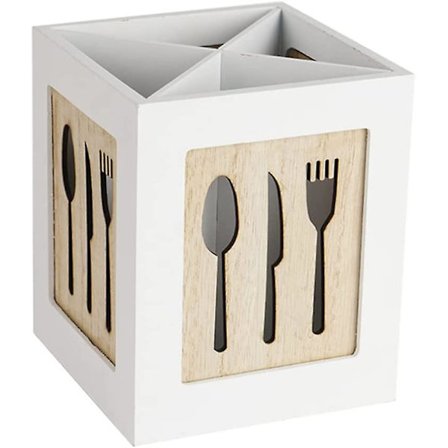 4-osastoinen aterinteline puinen keittiövälineiden järjestäjä jaettu ruokailuvälineiden pidike tarjotin aterimien säilytyslaatikko lusikoille 