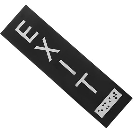 Exit-skilt med blindeskrift, selvklebende sikkerhetsskilt for korridorveggmontering