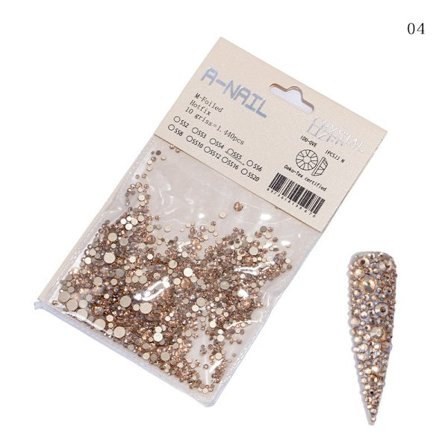 Nageldekorationer för nail art Strass Ormanent Röd Bakgrund Flat Botten Strass Flame Rose Gold Diamand 05 Amber paper card gold diamand nagelstickers