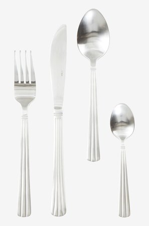 Jotex - Bestikk 16 Deler Matt sølv - KAIYA - Kjøp Bestikk hos Jotex