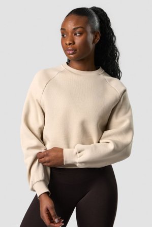 ICANIWILL - Everyday Cropped Crewneck Beige - Dames - sportkleding van ICIW