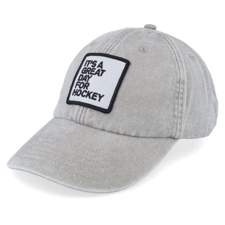 Iconic - Grå unconstructed Keps - Great Day For Hockey Grey Dad Cap @ Hatstore