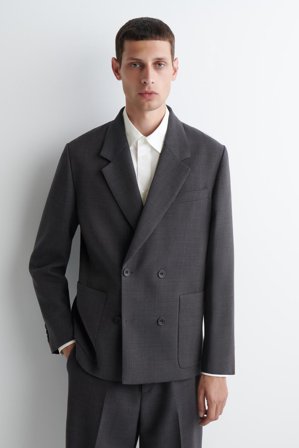 COS Men's Unstructured Wool-Blend Blazer in Brown