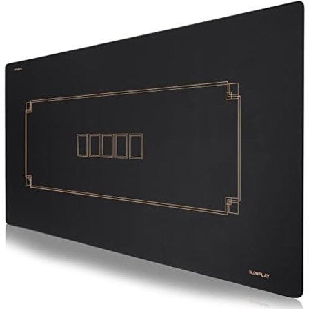 180x90 cm Texas Hold'em Poker Matte, Ekstra Vannavstøtende, Støyreduserende og Premium Bæreveske (Svart og Champagne Gull)