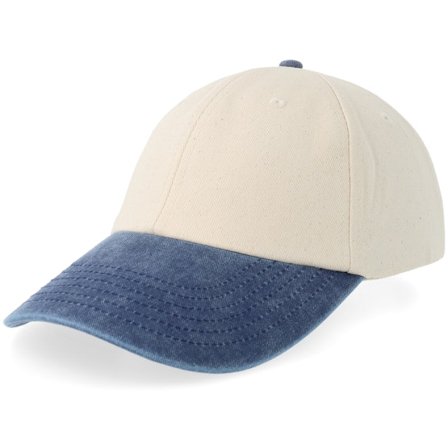 Beechfield - Beige unconstructed Casquette - B673 Natural/Vintage Denim Dad Cap @ Hatstore