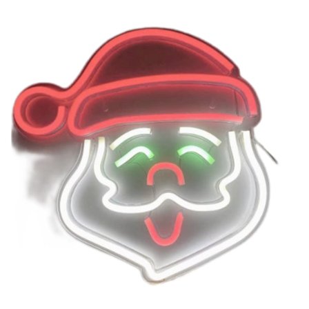 Santa Claus Neon Lys, 35*35CM Jul LED Neon Lys til Vægdekoration, Julenatlys med USB/Afbryder