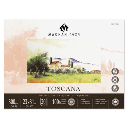 Magnani Akvarelblok Toscana 100% Bomuld 300g Rough 23x31cm 20 Sheets