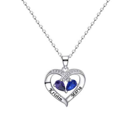S925 Sterling Silver Lucky Love Heart Halsband för Kvinnor Dotter Flickvän