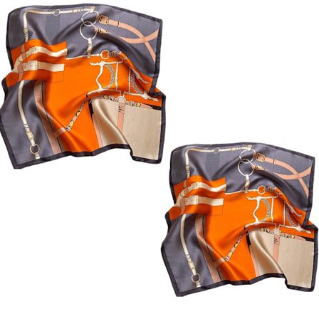 Firkantet tørklæde i 100% polyester silkesatin af høj kvalitet, ele