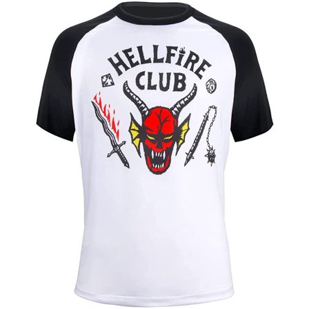Unisex Hellfire Club Stranger Things T-skjorte Dame/Herre Langermet Topp 0619 short sleeves