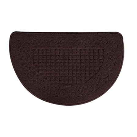 Halvcirkel Dørmåtte Halvcirkel Gulvmåtte Støvfælde Polyesterfiber Stærk Absorption Skridsikker til Udendørs Indendørs Mørk Kaffe 48x78cm / 18.9x30.7in