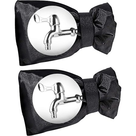 Utendørs kranbeskyttelse frostvæskebeskyttende deksel for kraner vindtett vanntett for vinterhage svart 2 stk