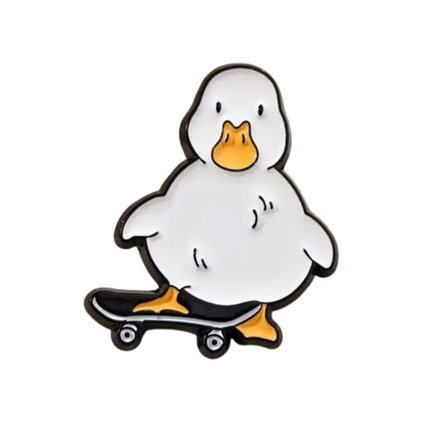 Brosch - Pin - Skate Duck - Anka med skateboard