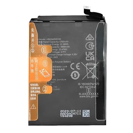 Sisäinen akku - ILMOITUS - Honor Magic 6 Lite 5G - 5800mAh - Litiumioni - Turvallinen lataus