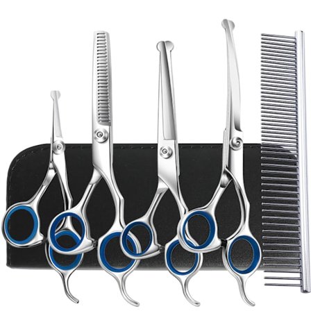 4CR Ruostumattomasta Teräksestä Valmistetut Turvalliset Pyöreäpäiset 6-in-1 Koiran Sakset