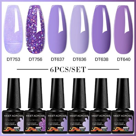 6st Nagellack Gel Set DIY Nagelkonst Semi Permanent UV LED Gel Kit För Naglar Dekoration Manikyr Blötläggning Målning Vernis Design