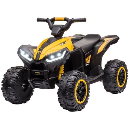 Rootz Kids Electric Quad - Ride on 4 Wheeler - Gul + Svart - LED-strålkastare - MP3-spelare - 83 cm x 53 cm x 55,5 cm