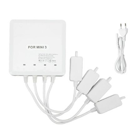 Laddare för drönarbatteri 4-vägs UAV-laddningshubbtillbehör med USB-port för DJI Mini 3 Pro EU-kontakt 100‐240V