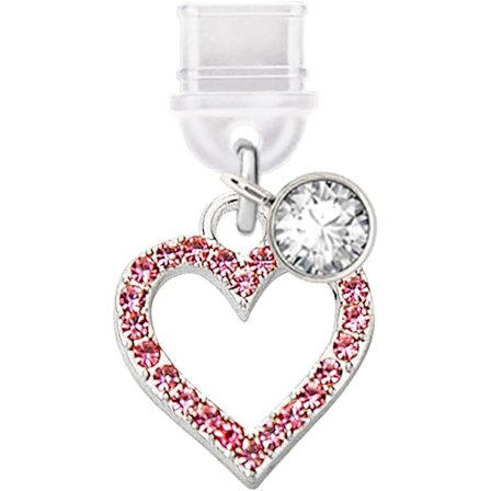 3 stk. Type C Ladeport Anti-Støv Plugg Krystall Kjærlighet Hjerte Mobiltelefon Sjarm for Samsung/OnePlus/Xiaomi/oppo Android-telefon iPhone 15/16