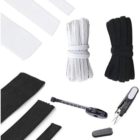 Elastinen nauha 6mm 10mm 20mm leveä 30m musta valkoinen ompelu DIY U-muotoinen