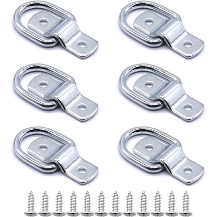 6 st Tie Down D-ringar, Tunga Rostfria Tie Down-ringar
