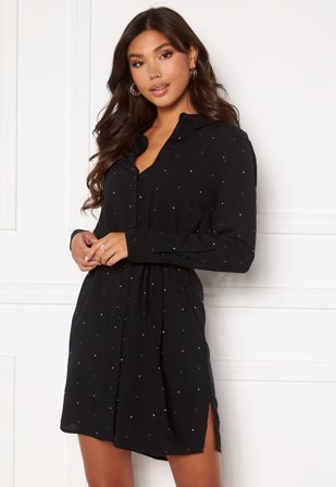 ICHI Vera Dress Black With Dot Klær