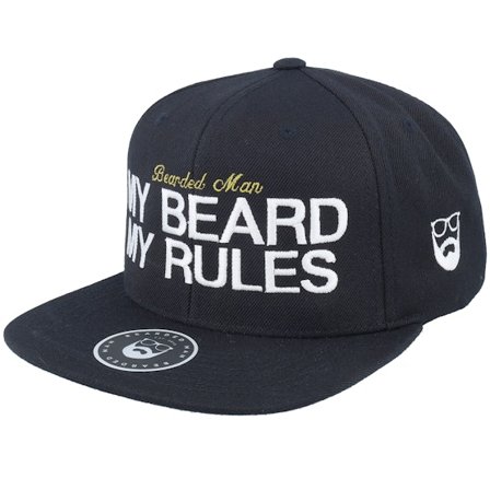 Bearded Man - Svart snapback Caps - My Beard My Rules Black Snapback @ Hatstore